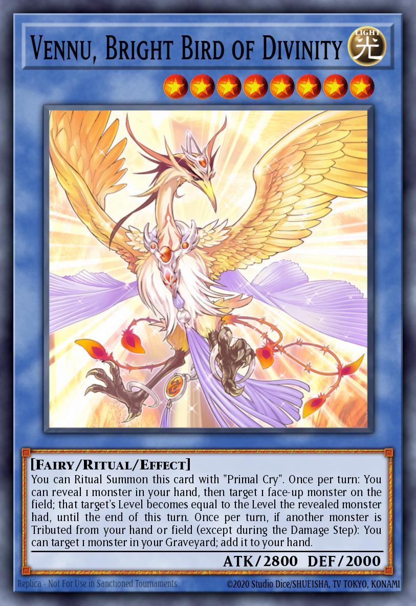 Vennu, Bright Bird of Divinity Yu-Gi-Oh card