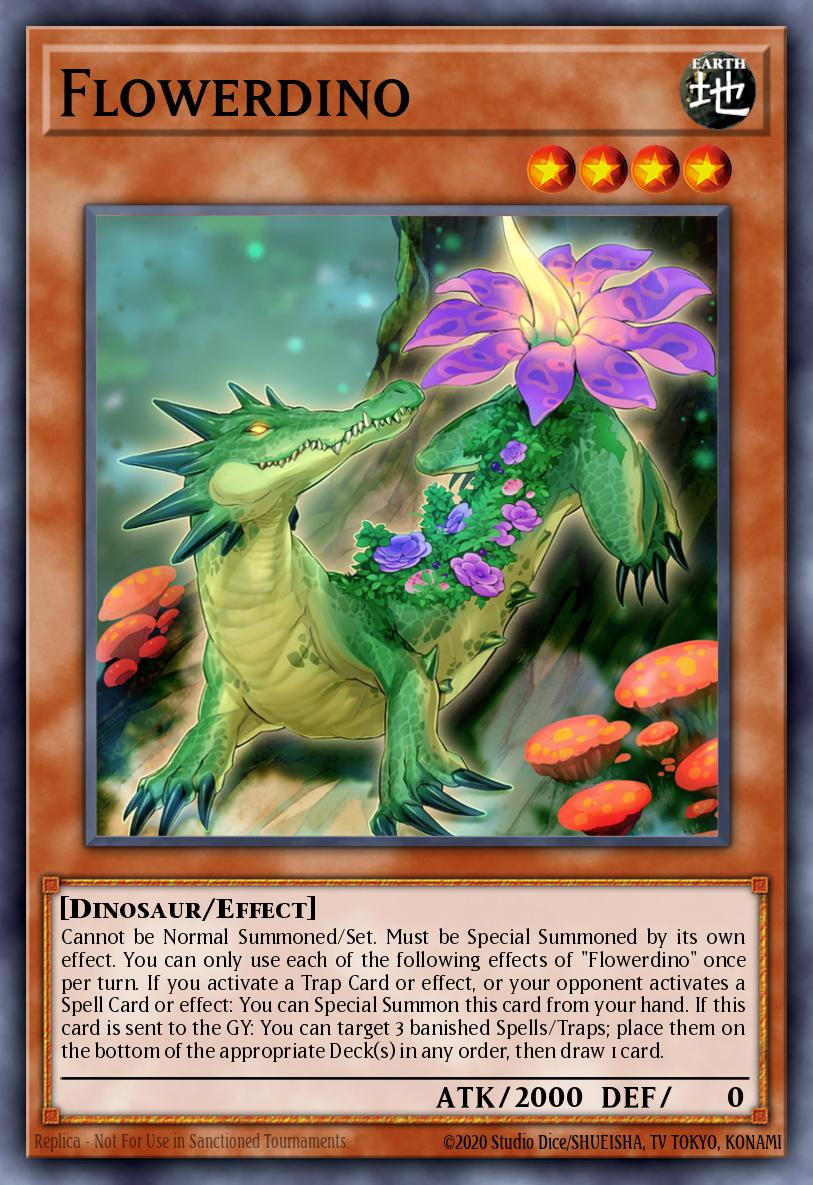 Flowerdino Yu-Gi-Oh card