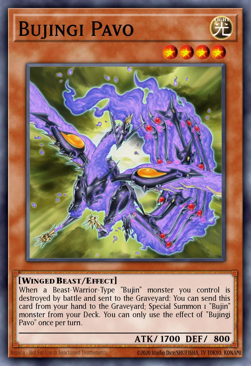 Bujingi Pavo Yu-Gi-Oh card