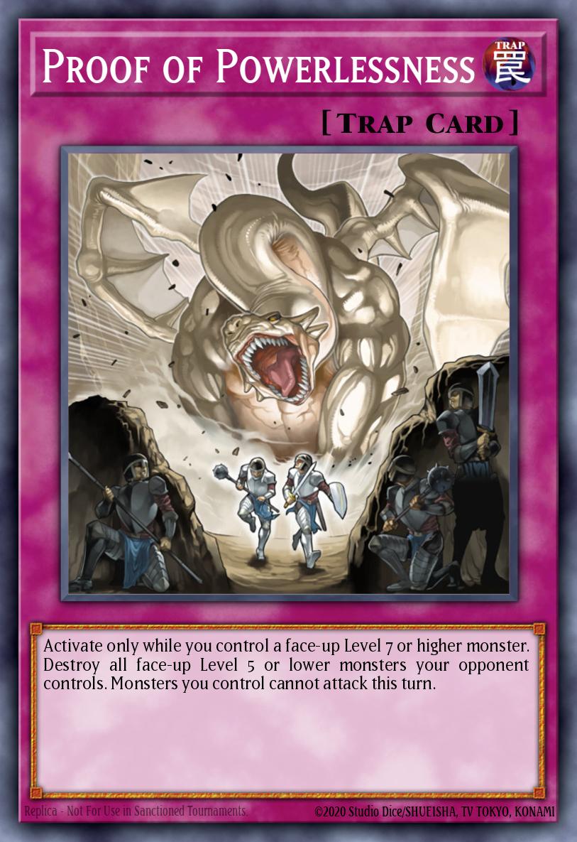 Proof of Powerlessness Yu-Gi-Oh card