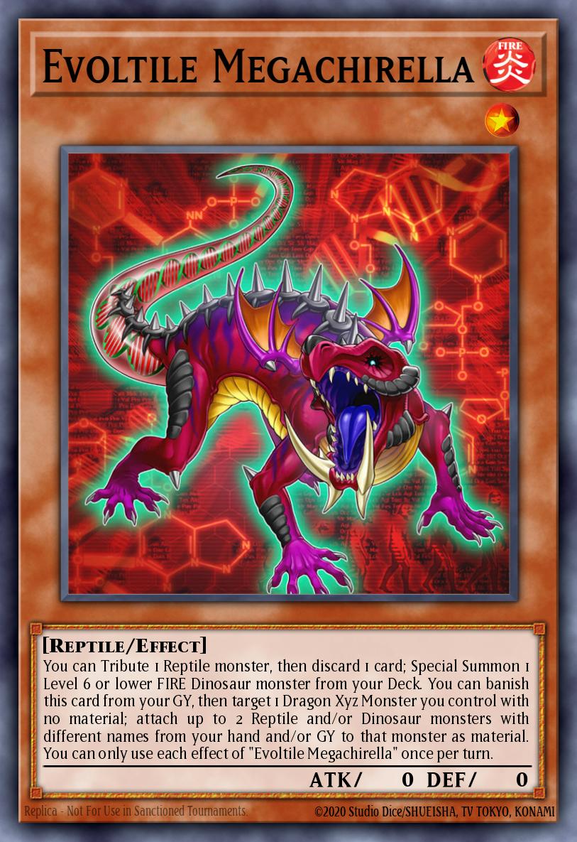 Evoltile Megachirella Yu-Gi-Oh card