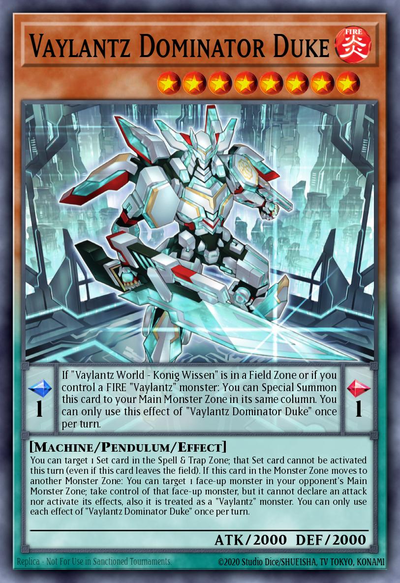 Vaylantz Dominator Duke Yu-Gi-Oh card