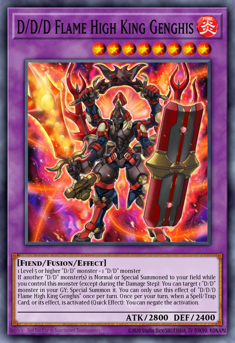 D/D/D Flame High King Genghis Yu-Gi-Oh card