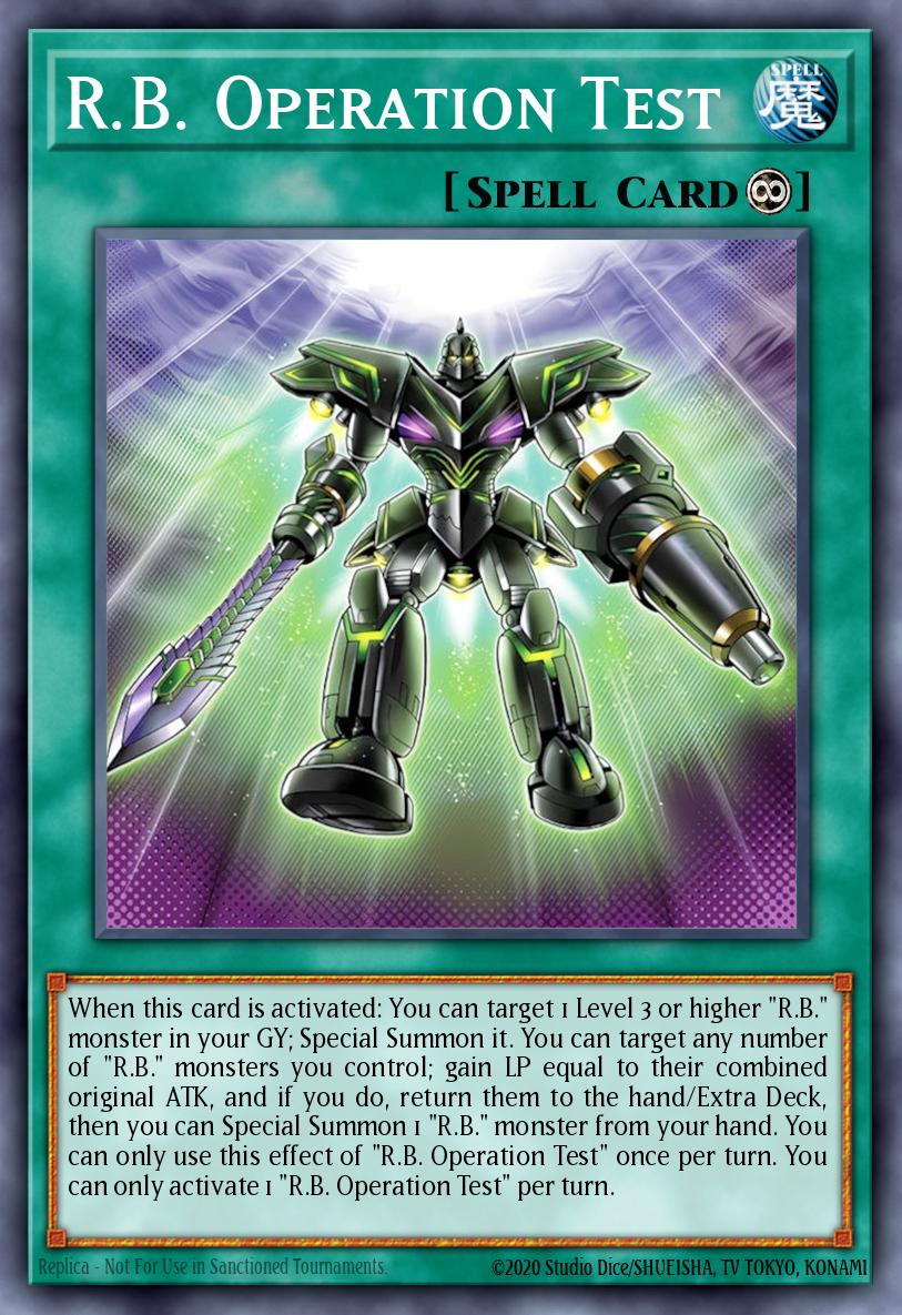 R.B. Operation Test Yu-Gi-Oh card