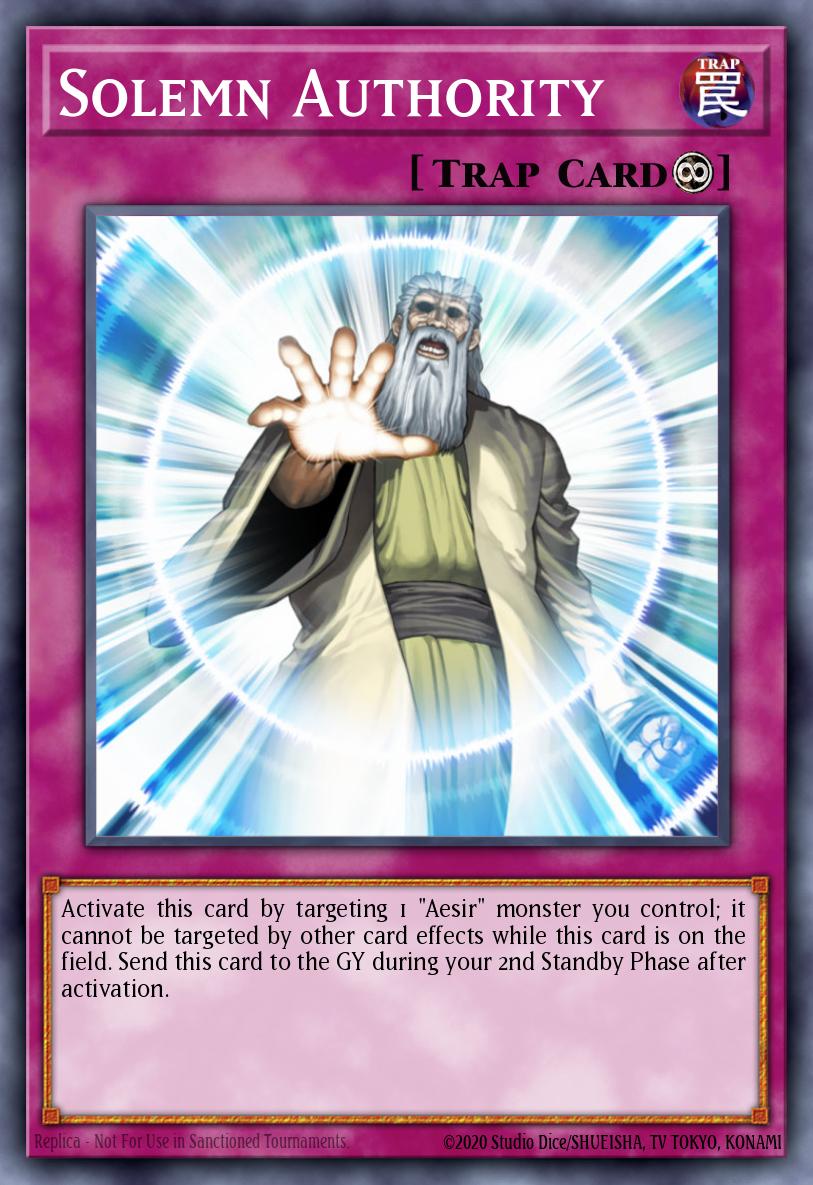 Solemn Authority Yu-Gi-Oh card