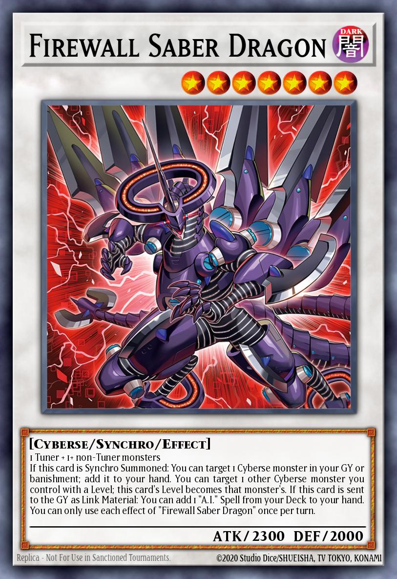 Firewall Saber Dragon Yu-Gi-Oh card