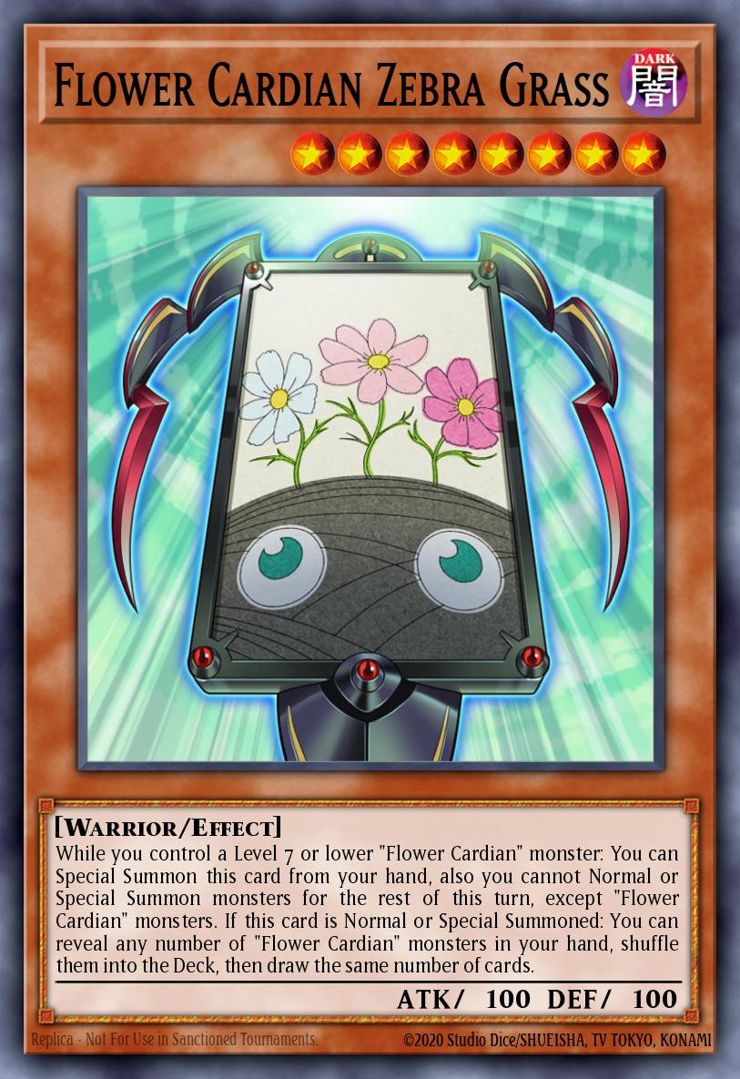 Flower Cardian Zebra Grass Yu-Gi-Oh card