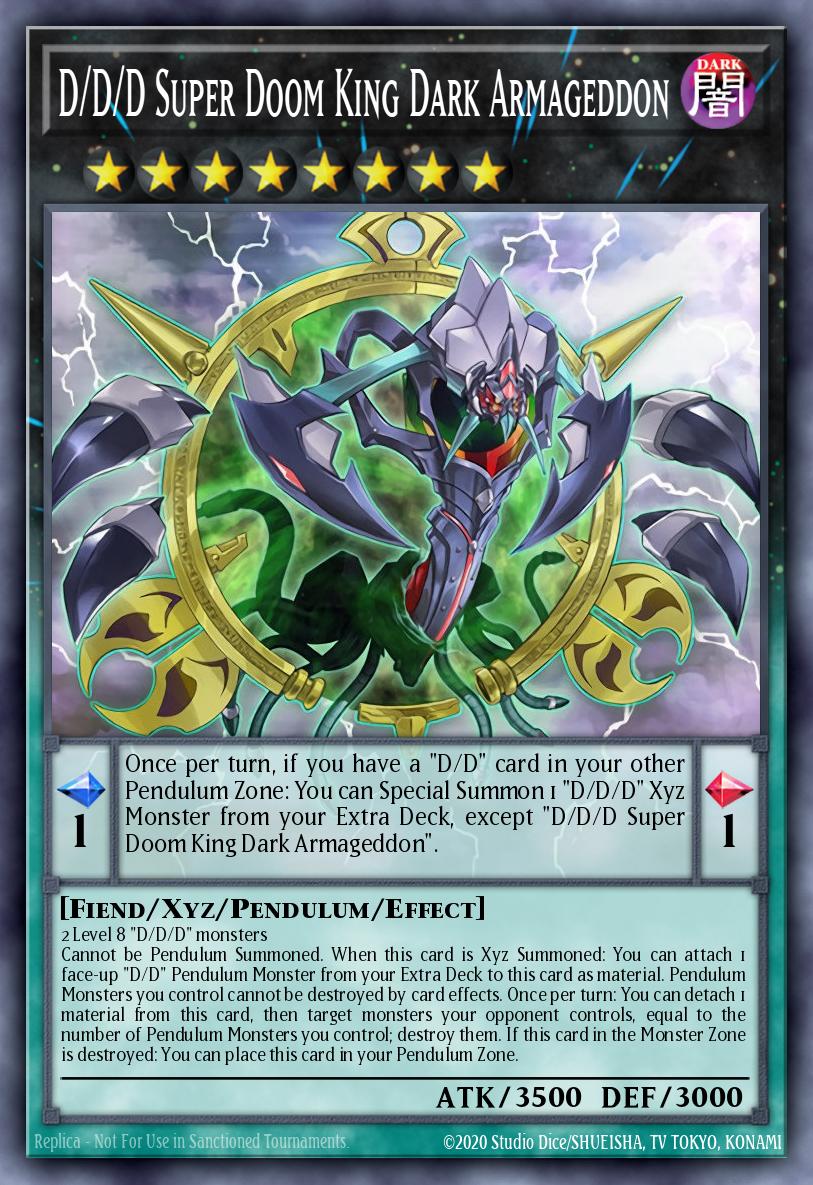 D/D/D Super Doom King Dark Armageddon Yu-Gi-Oh card