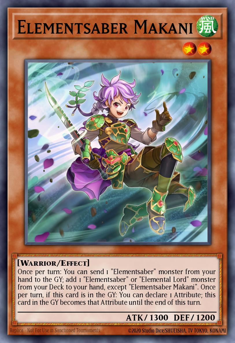 Elementsaber Makani Yu-Gi-Oh card