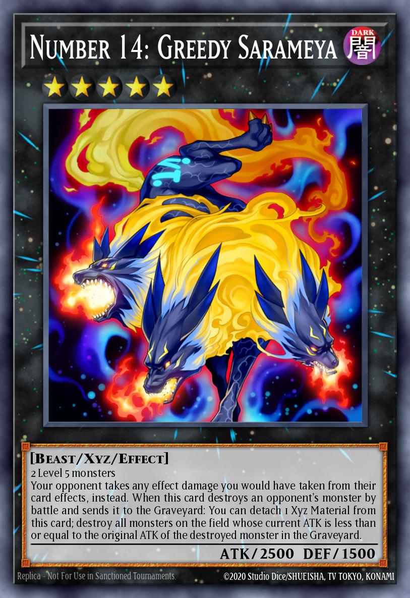 Number 14: Greedy Sarameya Yu-Gi-Oh card