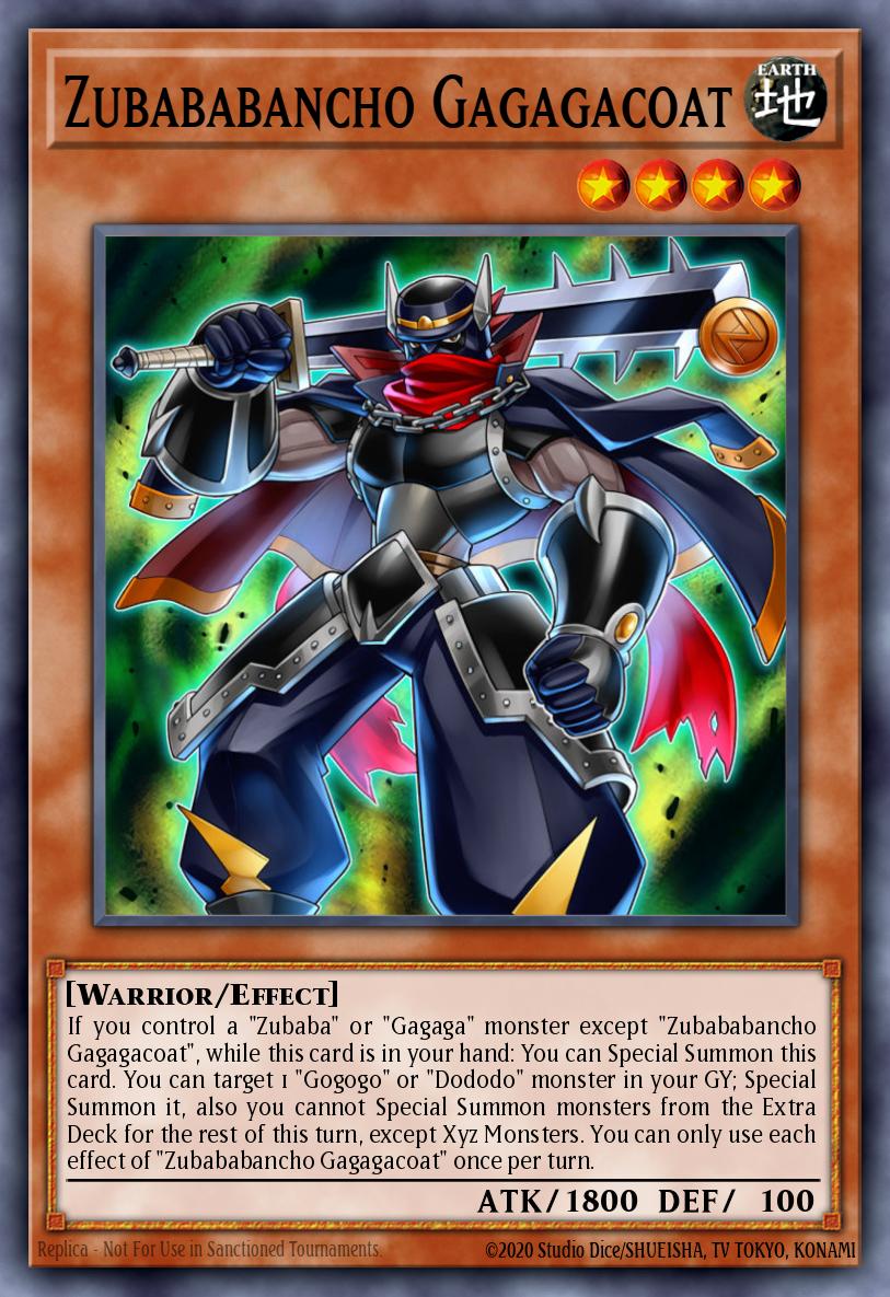 Zubababancho Gagagacoat Yu-Gi-Oh card
