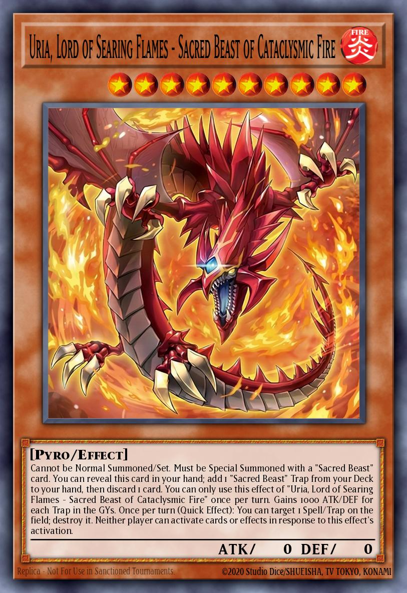 Uria, Lord of Searing Flames - Sacred Beast of Cataclysmic Fire Yu-Gi-Oh card
