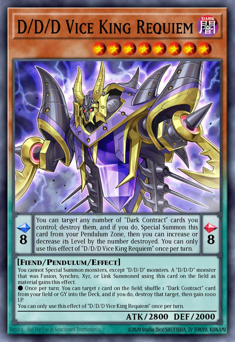 D/D/D Vice King Requiem Yu-Gi-Oh card