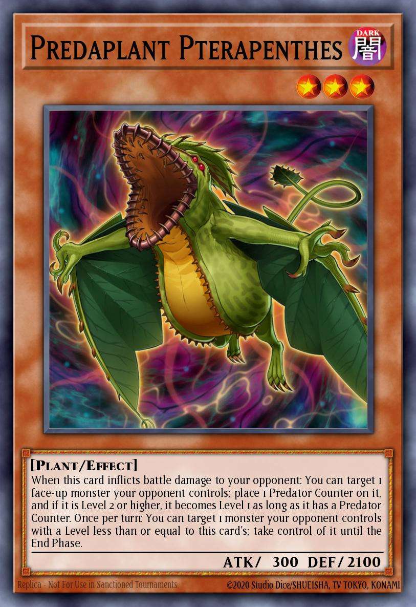 Predaplant Pterapenthes Yu-Gi-Oh card