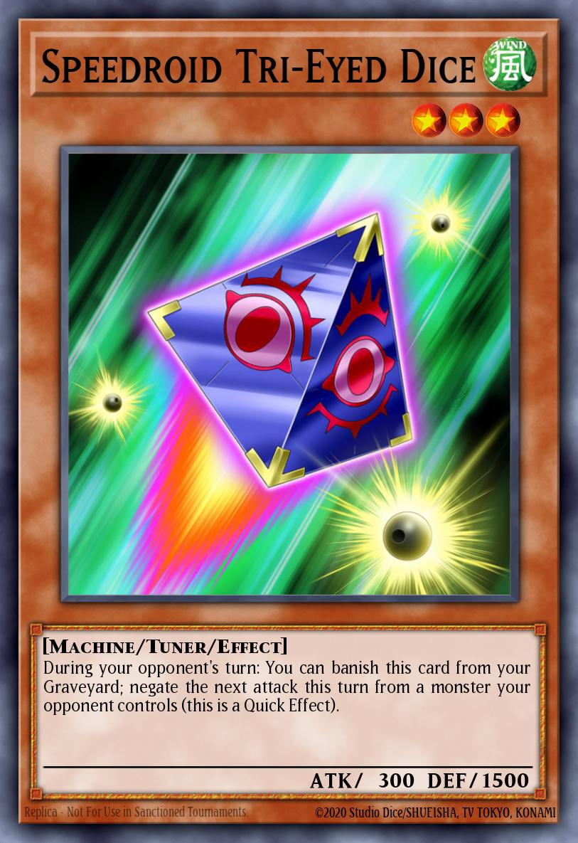 Speedroid Tri-Eyed Dice Yu-Gi-Oh card