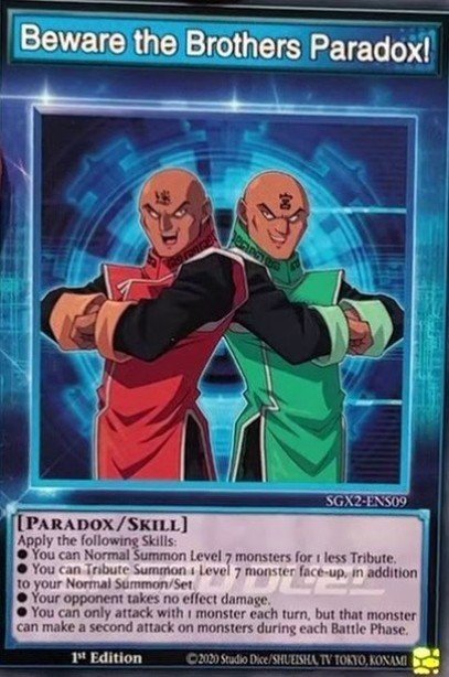 Beware the Brothers Paradox! Yu-Gi-Oh card