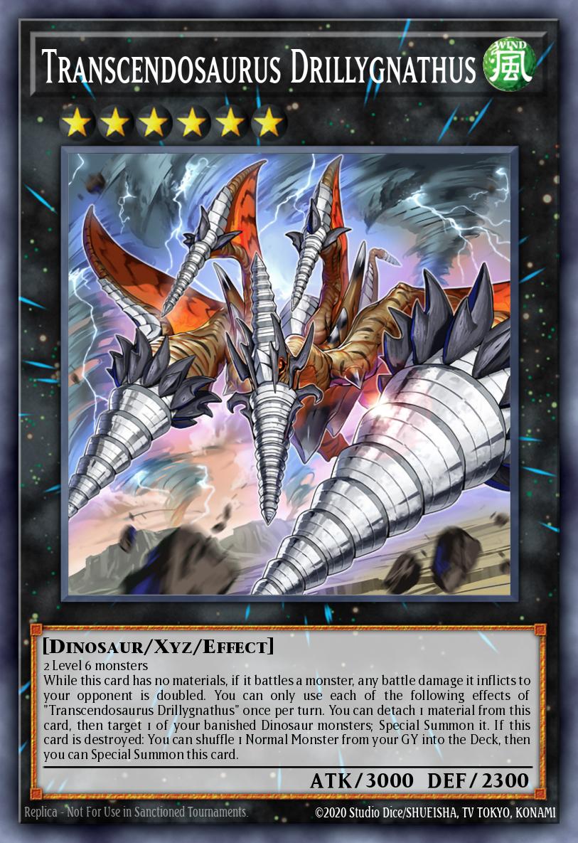 Transcendosaurus Drillygnathus Yu-Gi-Oh card