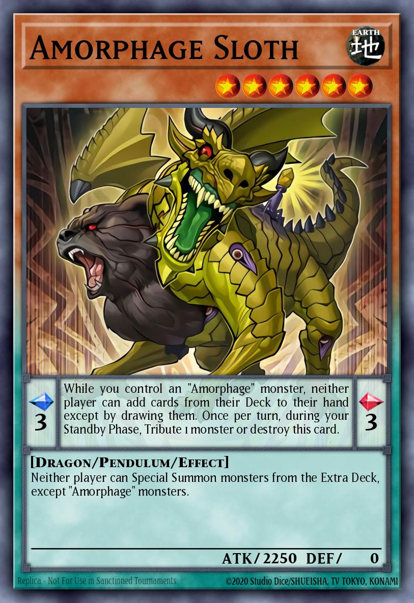Amorphage Sloth Yu-Gi-Oh card