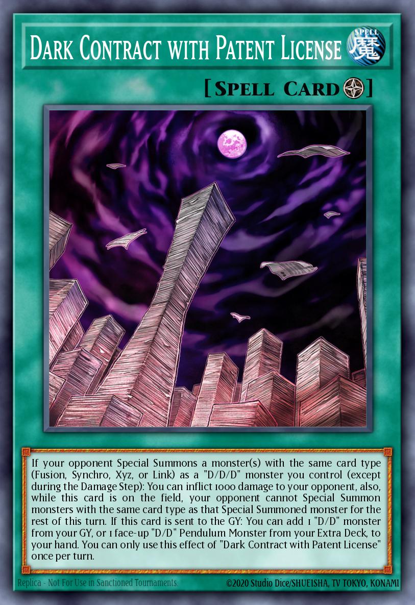 Dark Contract with Patent License Yu-Gi-Oh card