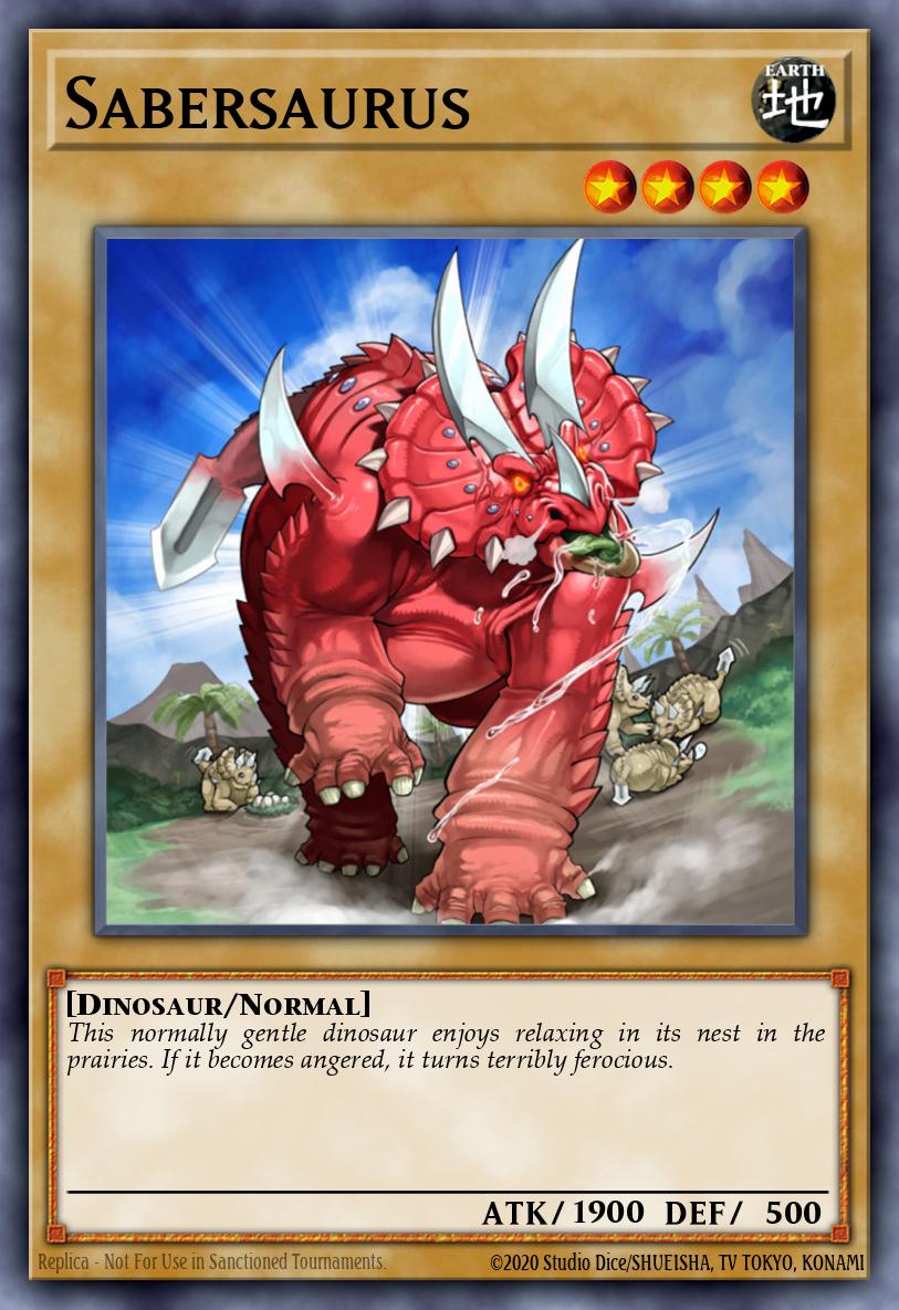 Sabersaurus Yu-Gi-Oh card