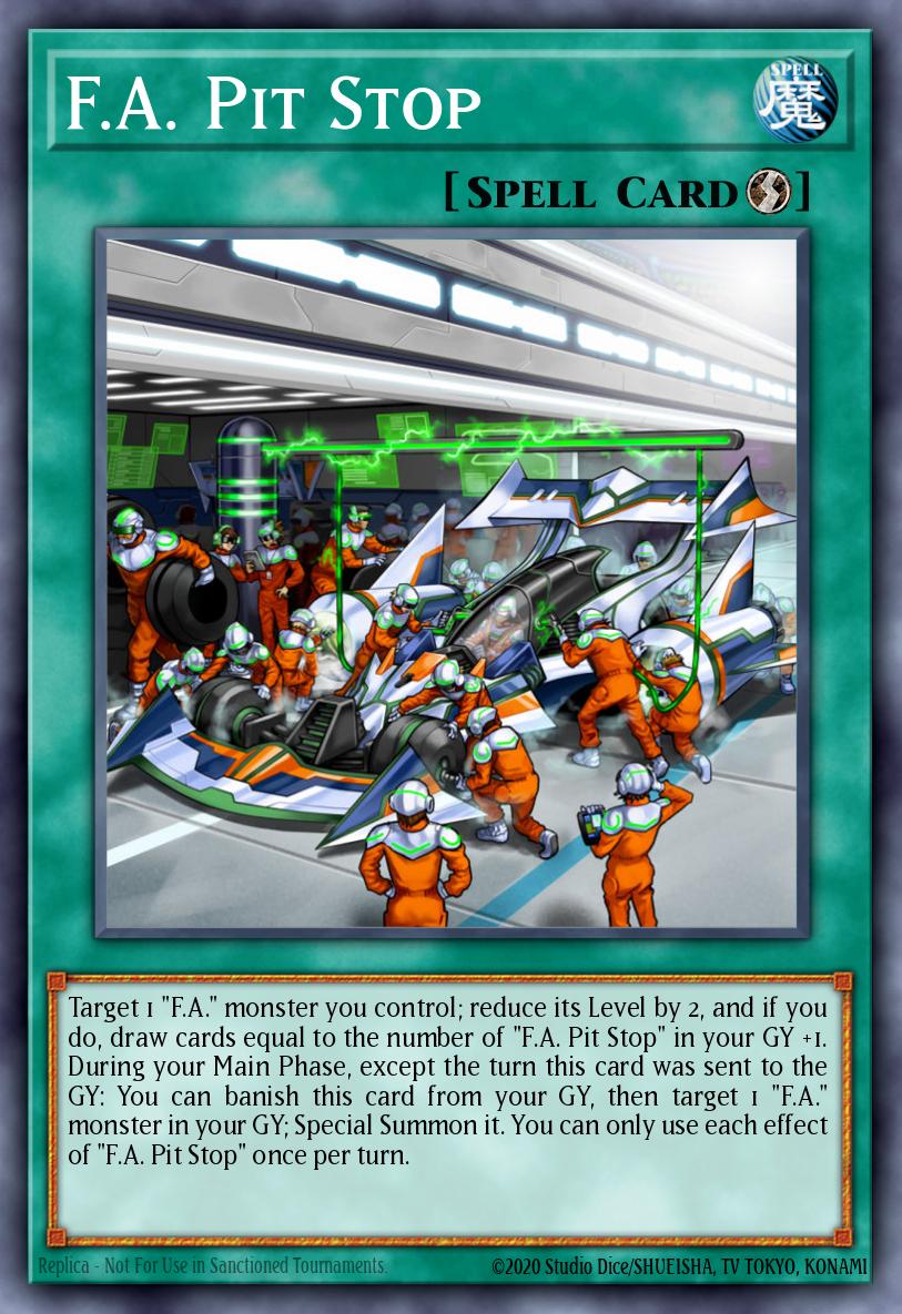 F.A. Pit Stop Yu-Gi-Oh card