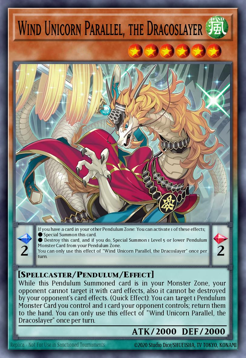 Wind Unicorn Parallel, the Dracoslayer Yu-Gi-Oh card