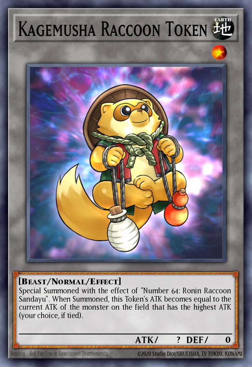 Kagemusha Raccoon Token Yu-Gi-Oh card