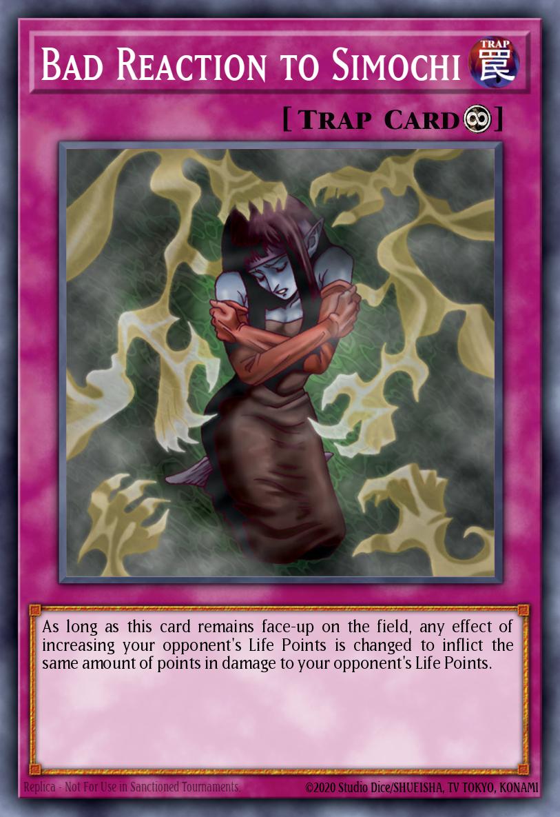 Bad Reaction to Simochi Yu-Gi-Oh card
