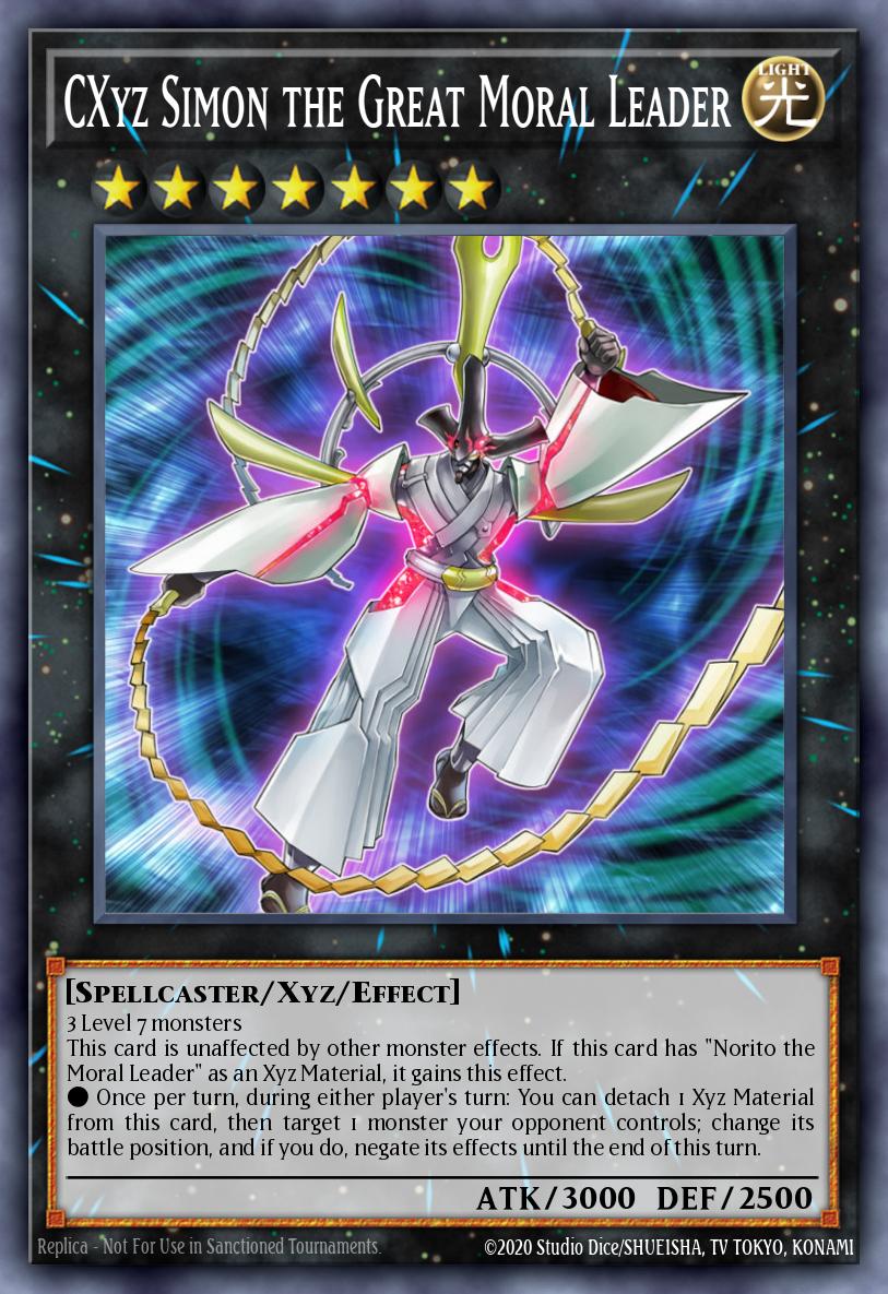 CXyz Simon the Great Moral Leader Yu-Gi-Oh card