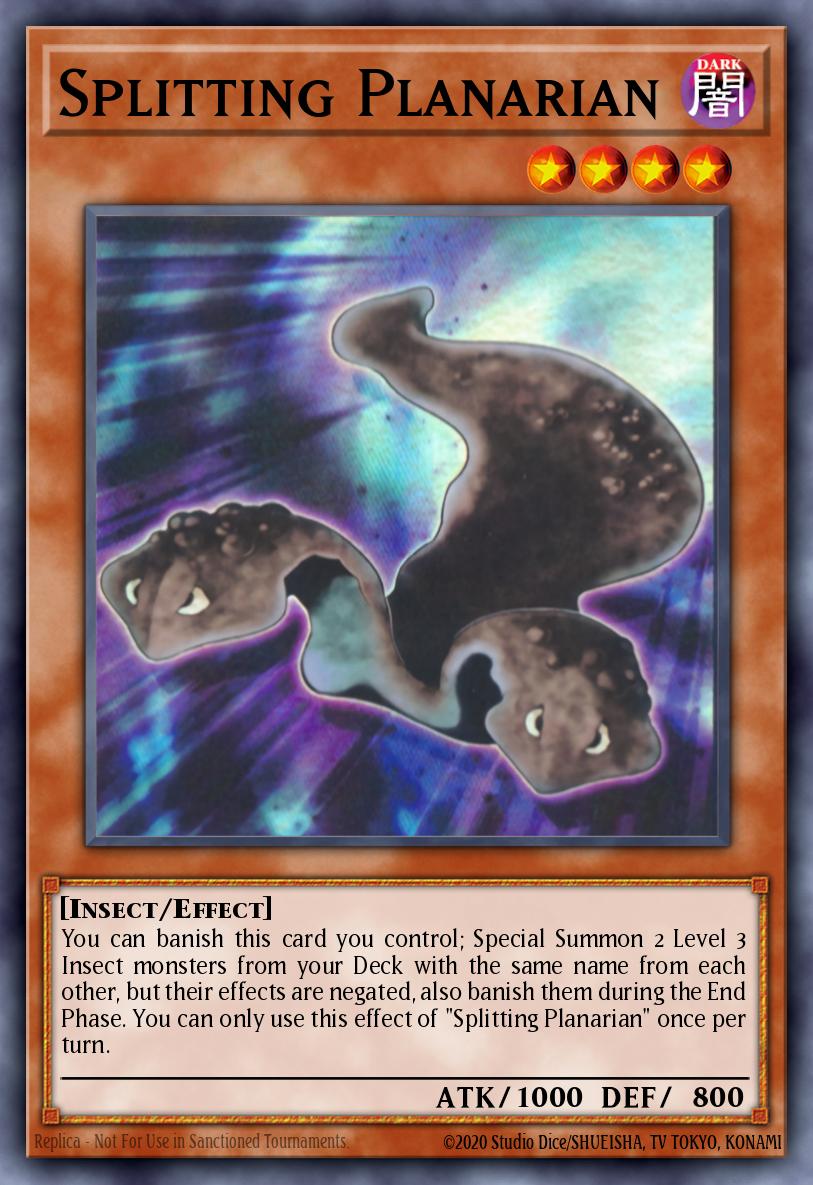 Splitting Planarian Yu-Gi-Oh card