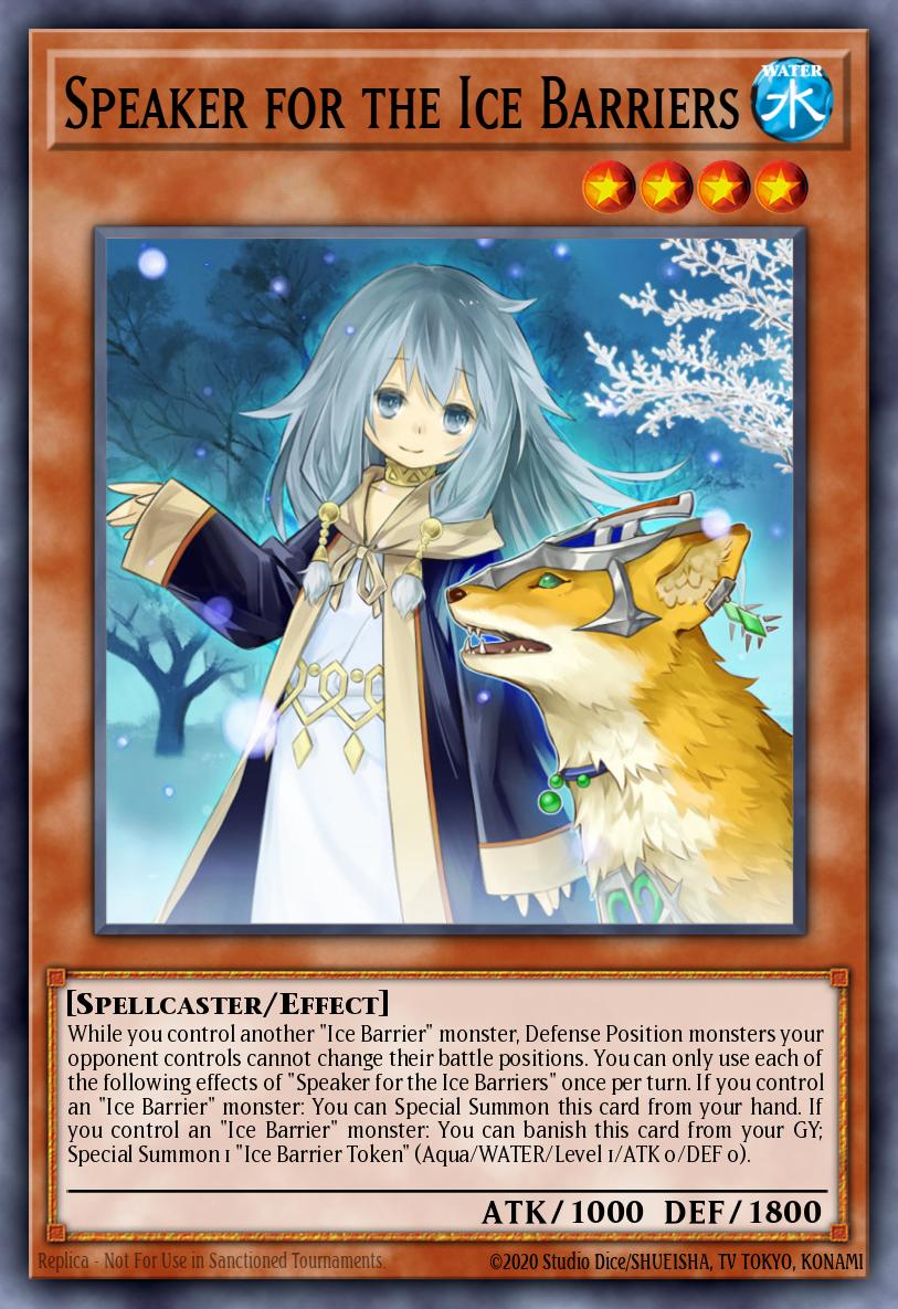 Speaker for the Ice Barriers Yu-Gi-Oh card