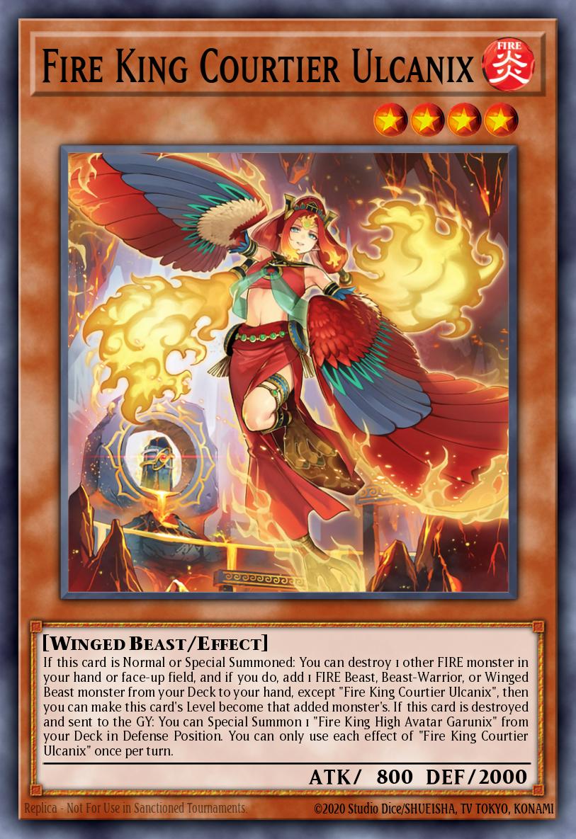 Fire King Courtier Ulcanix Yu-Gi-Oh card