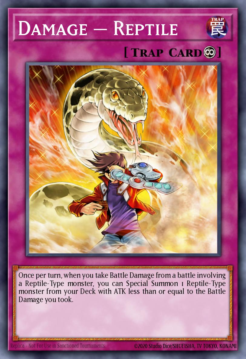 Damage = Reptile Yu-Gi-Oh card