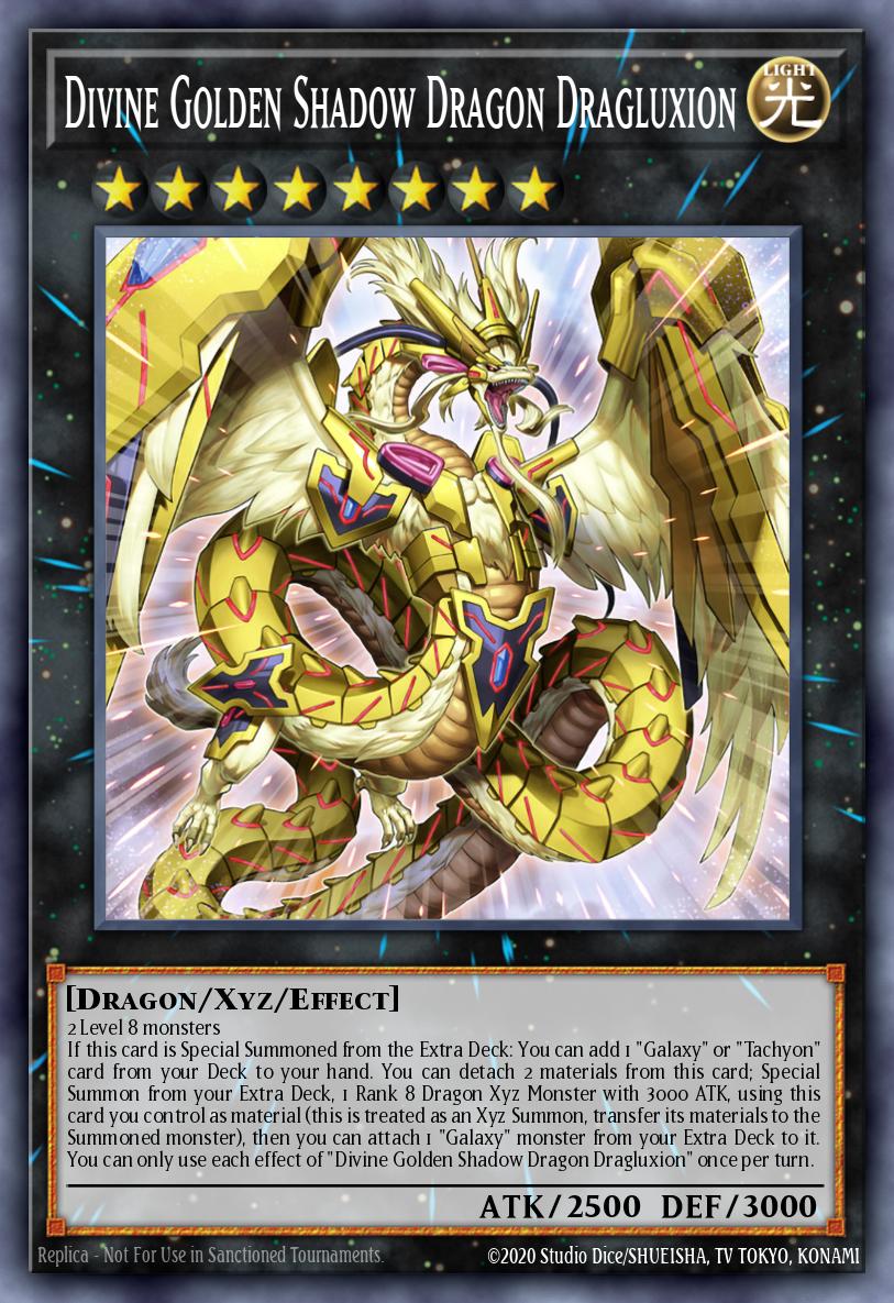 Divine Golden Shadow Dragon Dragluxion Yu-Gi-Oh card