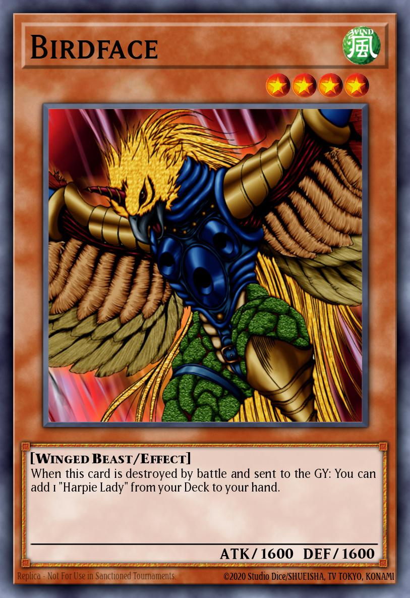 Birdface Yu-Gi-Oh card