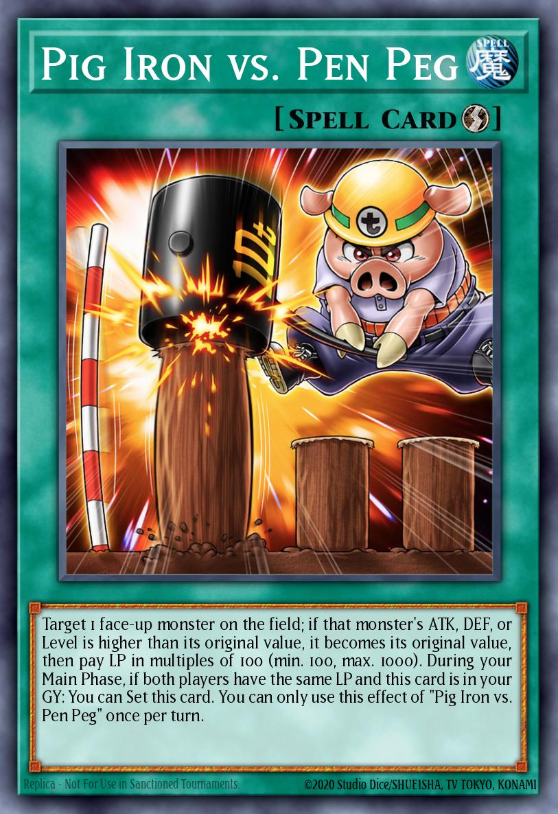 Pig Iron vs. Pen Peg Yu-Gi-Oh card