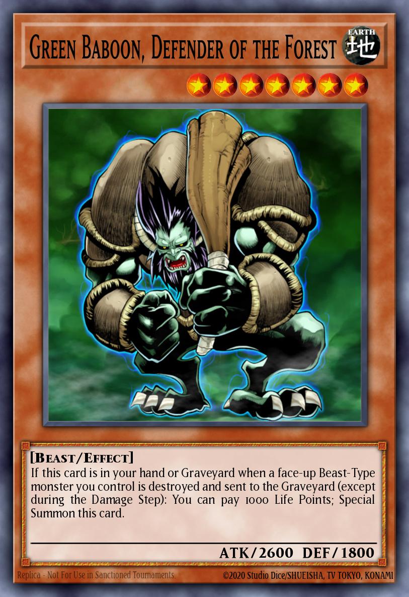 Green Baboon, Defender of the Forest Yu-Gi-Oh card