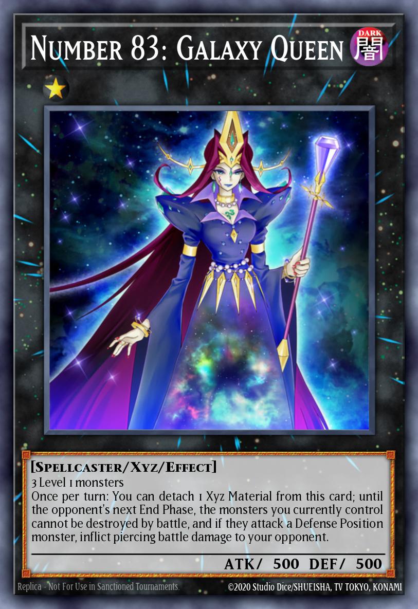 Number 83: Galaxy Queen Yu-Gi-Oh card