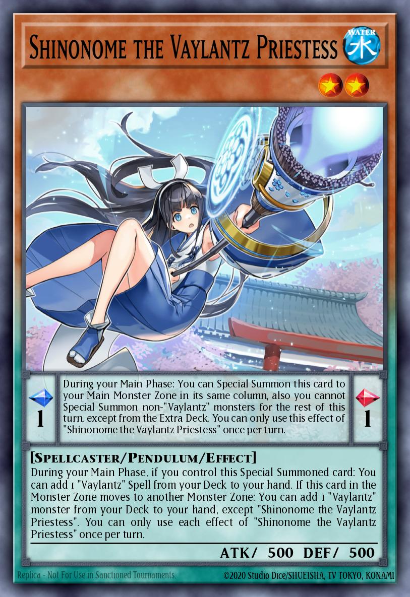 Shinonome the Vaylantz Priestess Yu-Gi-Oh card