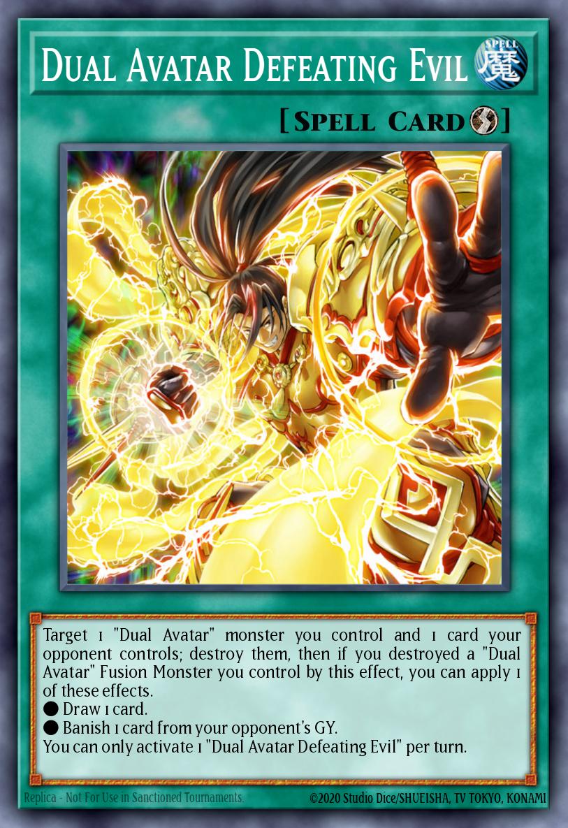 Dual Avatar Defeating Evil Yu-Gi-Oh card