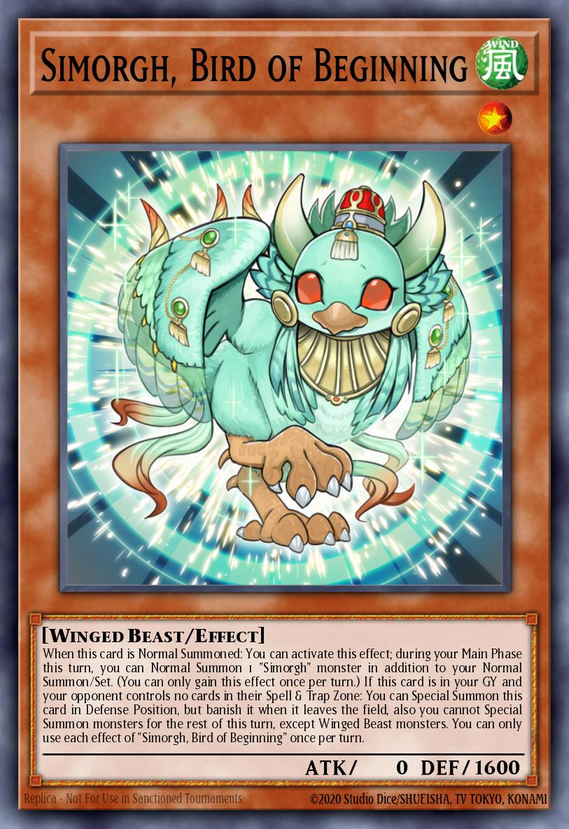 Simorgh, Bird of Beginning Yu-Gi-Oh card