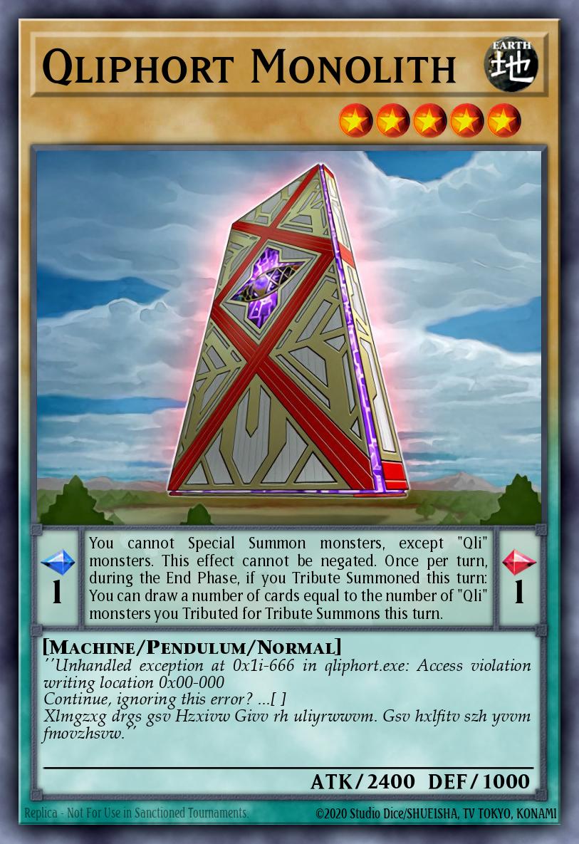 Qliphort Monolith Yu-Gi-Oh card