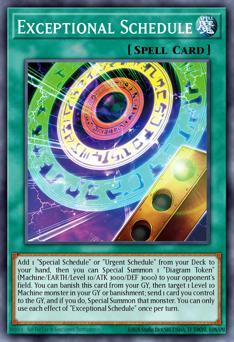 Exceptional Schedule Yu-Gi-Oh card