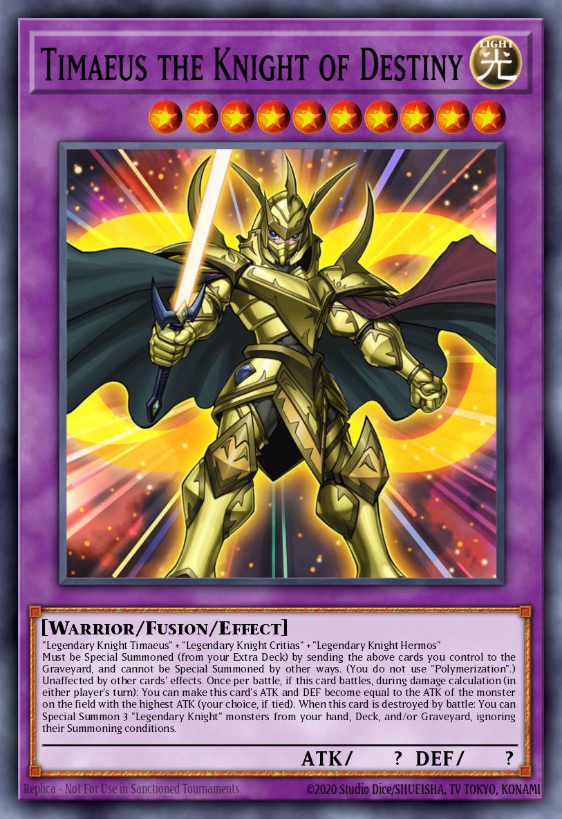 Timaeus the Knight of Destiny Yu-Gi-Oh card