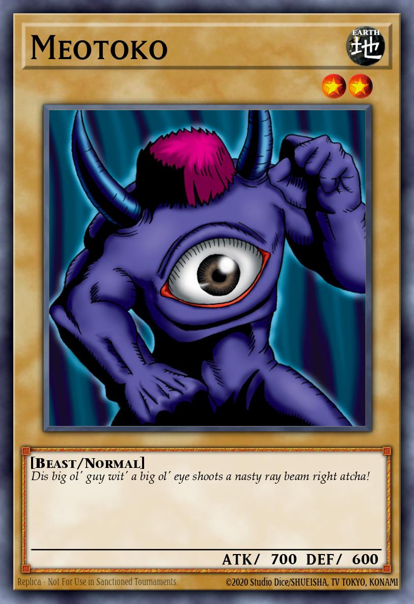 Meotoko Yu-Gi-Oh card