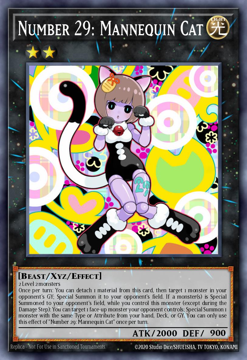 Number 29: Mannequin Cat Yu-Gi-Oh card