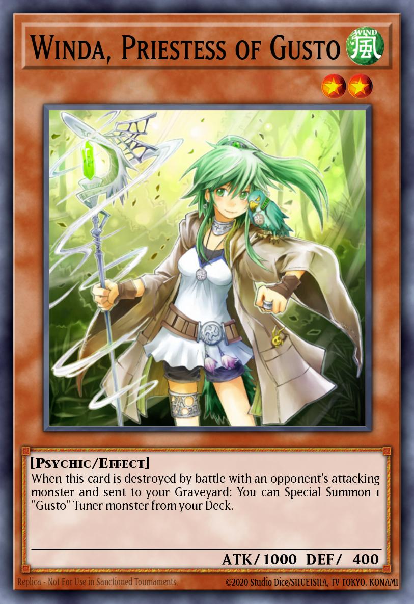 Winda, Priestess of Gusto Yu-Gi-Oh card