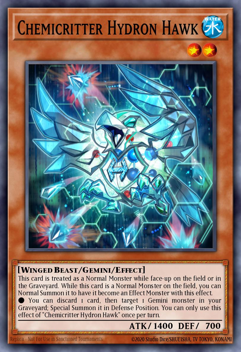 Chemicritter Hydron Hawk Yu-Gi-Oh card