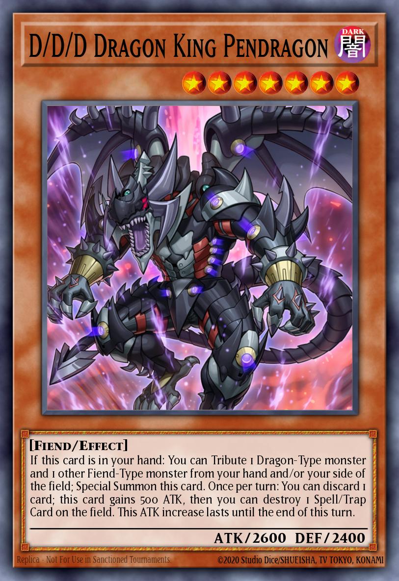 D/D/D Dragon King Pendragon Yu-Gi-Oh card