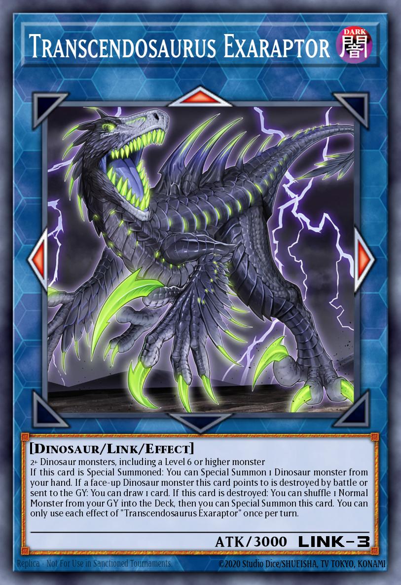Transcendosaurus Exaraptor Yu-Gi-Oh card